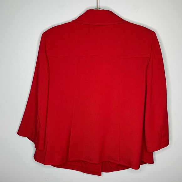 Lane Bryant Red 3/4 Sleeve Jacket - Picture 2 of 8